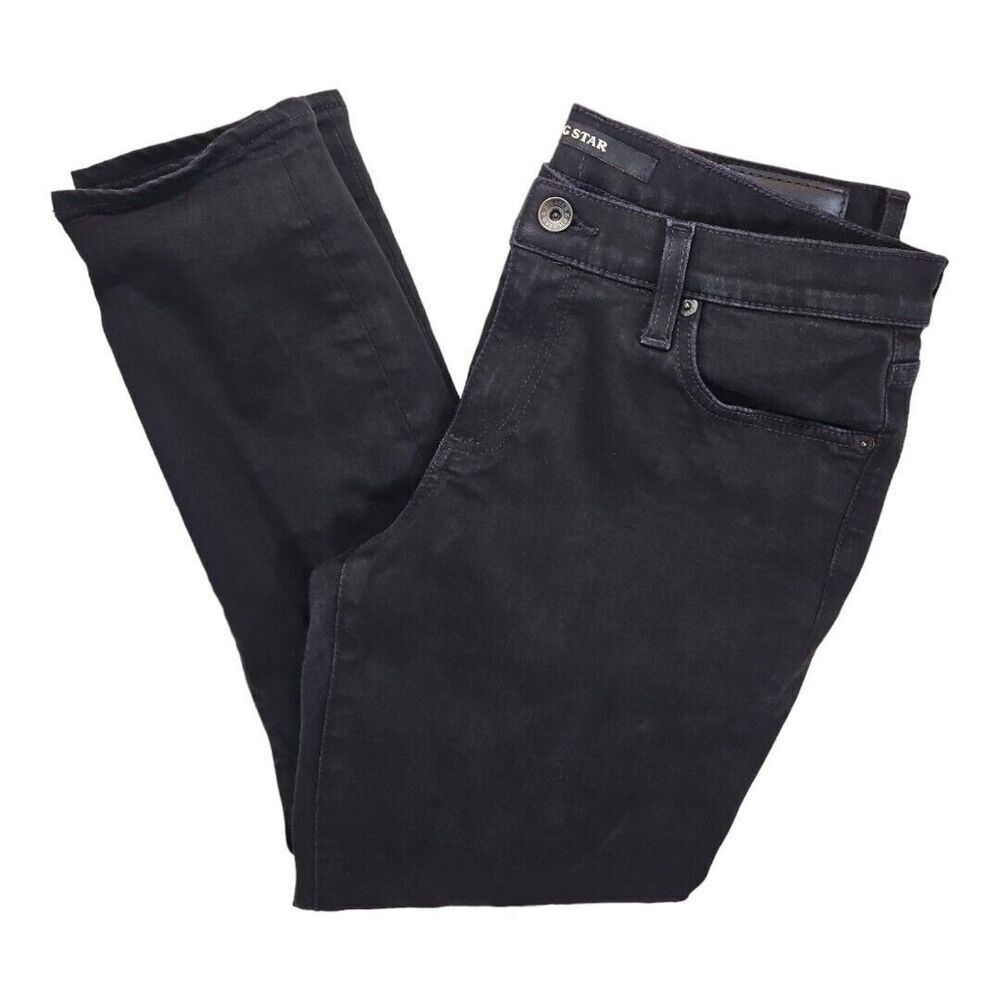Big Star Jeans Solid Black Stretch Straight Premium Denim Size 31